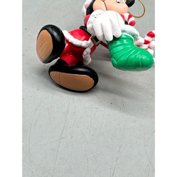 Vintage 1996 Disney Mickey Mouse Candy Cane Stocking Christmas tree Ornament 2.5 - Picture 5 of 5